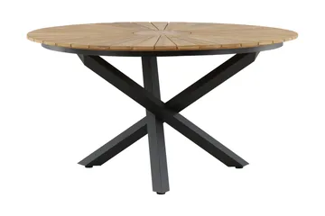 Ruokapöytä Mexico Pyöreä 140 cm Ruskea/Musta - Venture Home - Puutarhakalusteet - Terassipöydät - Ruokapöytä terassille