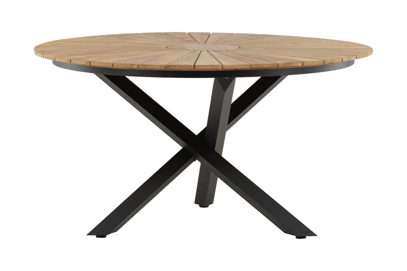 Ruokapöytä Mexico Pyöreä 140 cm Ruskea/Musta - Venture Home - Puutarhakalusteet - Terassipöydät - Ruokapöytä terassille