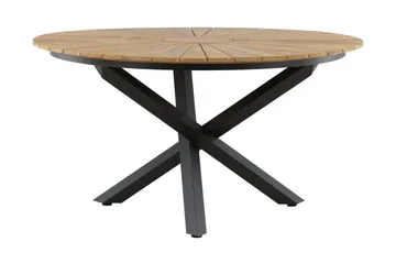 Ruokapöytä Mexico Pyöreä 140 cm Ruskea/Musta - Venture Home - Puutarhakalusteet - Terassipöydät - Ruokapöytä terassille