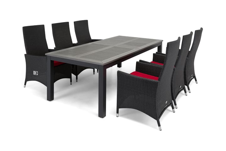 Ruokapöytä Monaco Jatkettava 220-280x100 cm - Musta - Ruokapöytä terassille