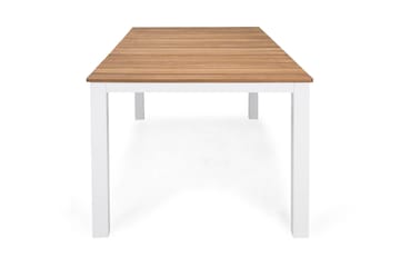 Ruokapöytä Oliver 210x100 cm - Valkoinen/Tiikki - Puutarhakalusteet - Terassipöydät - Ruokapöytä terassille