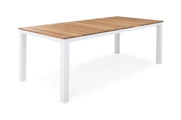 Ruokapöytä Oliver 210x100 cm - Valkoinen/Tiikki - Puutarhakalusteet - Terassipöydät - Ruokapöytä terassille