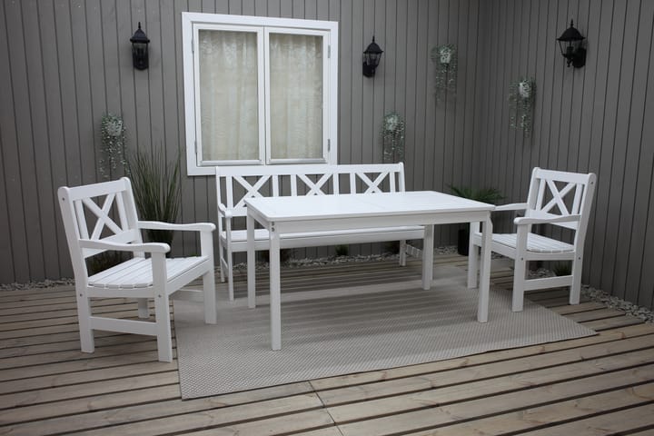 Ruokapöytä Olivo 135 cm Valkoinen - Ruokapöytä terassille
