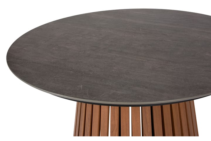 Ruokapöytä Outfit 115 cm Pyöreä - Ruskea/Harmaa - Ruokapöytä terassille