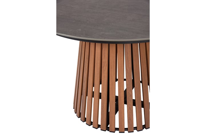 Ruokapöytä Outfit 115 cm Pyöreä - Ruskea/Harmaa - Ruokapöytä terassille