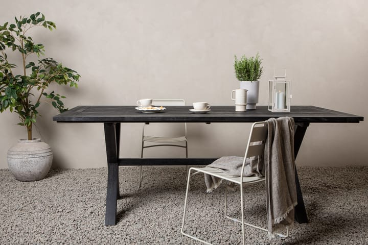 Ruokapöytä Rives 200 cm Musta - Venture Home - Ruokapöytä terassille