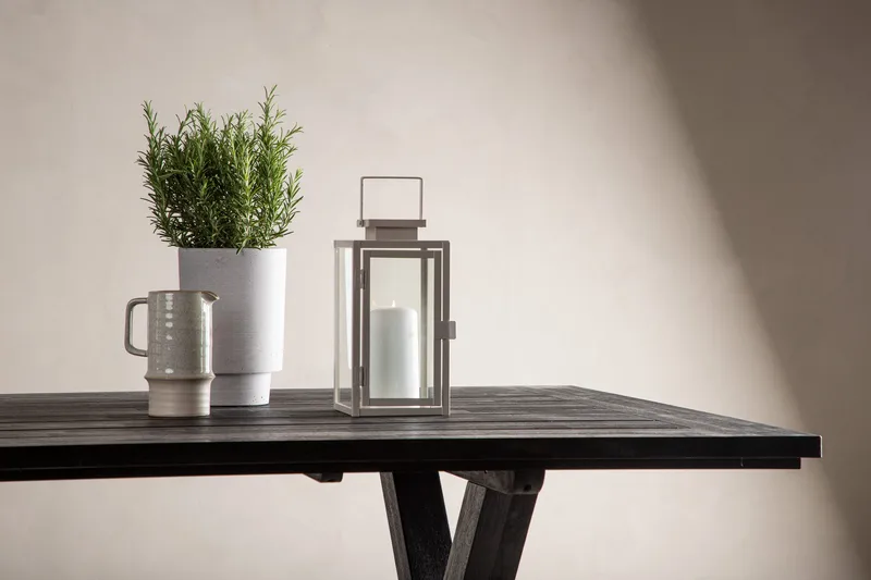 Ruokapöytä Rives 200 cm - Musta - Puutarhakalusteet - Terassipöydät - Ruokapöytä terassille