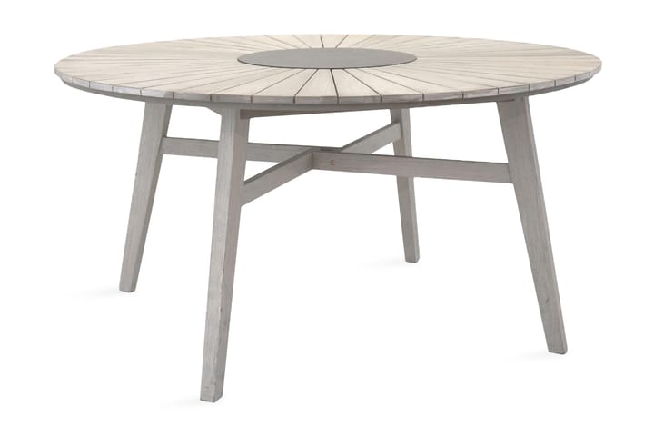 Ruokapöytä Rives Pyöreä 150 cm Valkoinen - Venture Home - Ruokapöytä terassille