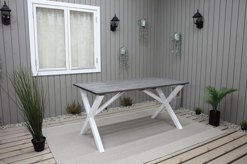 Ruokapöytä Scottsdale 150 cm Harmaa/Valkoinen - KWA - Puutarhakalusteet - Terassipöydät - Ruokapöytä terassille