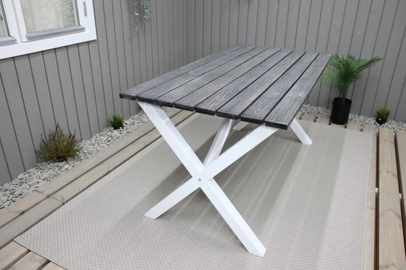 Ruokapöytä Scottsdale 150 cm Harmaa/Valkoinen - KWA - Puutarhakalusteet - Terassipöydät - Ruokapöytä terassille