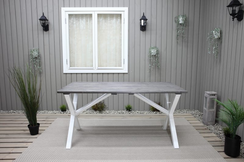 Ruokapöytä Scottsdale 150 cm Harmaa/Valkoinen - KWA - Puutarhakalusteet - Terassipöydät - Ruokapöytä terassille