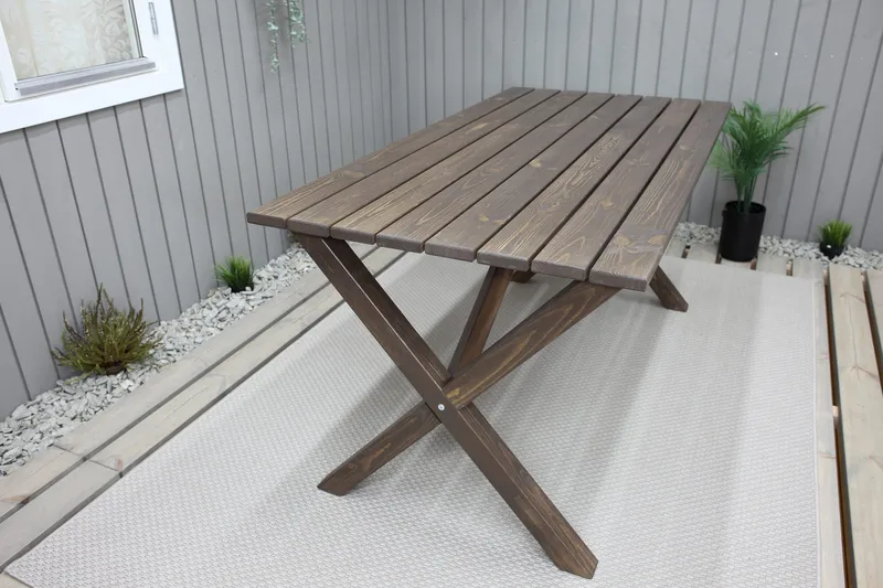 Ruokapöytä Scottsdale 150 cm - Ruskea - Puutarhakalusteet - Terassipöydät - Ruokapöytä terassille