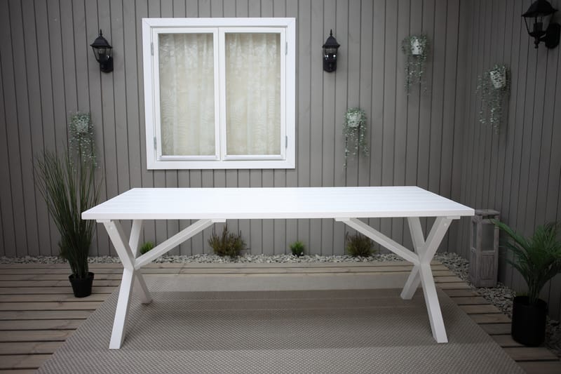 Ruokapöytä Scottsdale 150 cm Valkoinen - Puutarhakalusteet - Terassipöydät - Ruokapöytä terassille