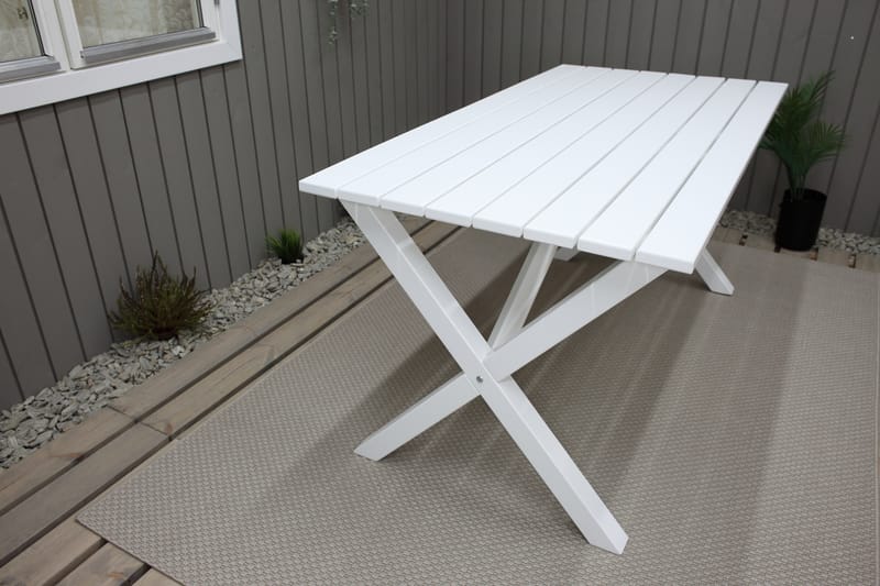 Ruokapöytä Scottsdale 150 cm Valkoinen - Puutarhakalusteet - Terassipöydät - Ruokapöytä terassille