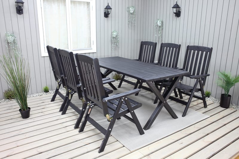 Ruokapöytä Scottsdale 190 cm Musta - KWA - Puutarhakalusteet - Terassipöydät - Ruokapöytä terassille
