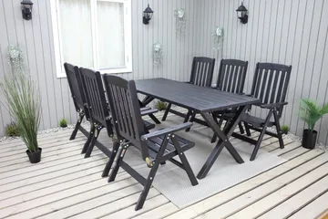 Ruokapöytä Scottsdale 190 cm Musta - KWA - Puutarhakalusteet - Terassipöydät - Ruokapöytä terassille