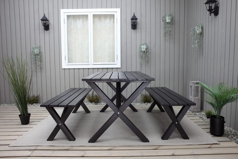 Ruokapöytä Scottsdale 190 cm Musta - KWA - Puutarhakalusteet - Terassipöydät - Ruokapöytä terassille