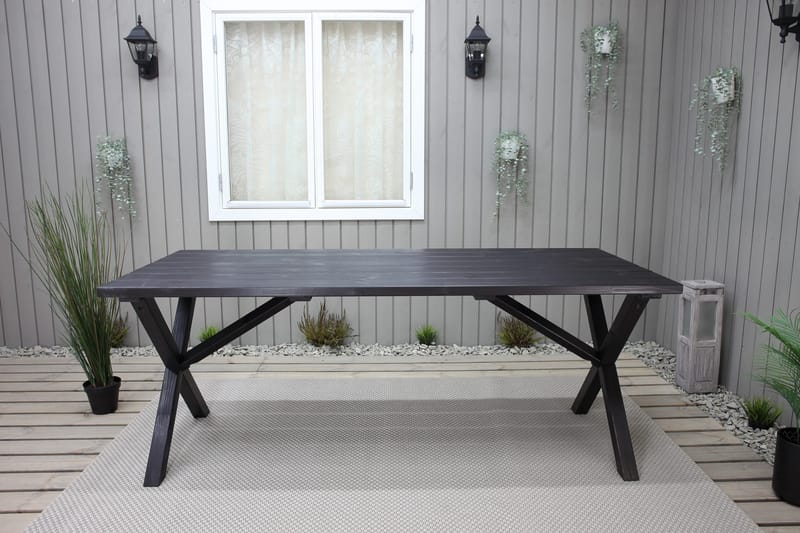 Ruokapöytä Scottsdale 190 cm Musta - KWA - Puutarhakalusteet - Terassipöydät - Ruokapöytä terassille