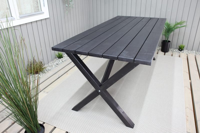 Ruokapöytä Scottsdale 190 cm Musta - KWA - Puutarhakalusteet - Terassipöydät - Ruokapöytä terassille