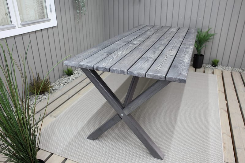Ruokapöytä Scottsdale 190 cm Shabby Chic - Harmaa - Puutarhakalusteet - Terassipöydät - Ruokapöytä terassille