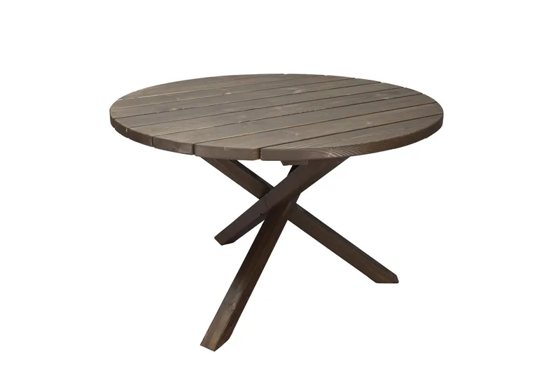 Ruokapöytä Scottsdale Pyöreä 112 cm - Ruskea - Puutarhakalusteet - Terassipöydät - Ruokapöytä terassille