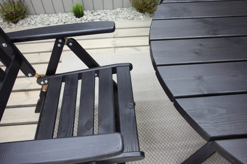 Ruokapöytä Scottsdale Pyöreä 112 cm - Kahvimusta - Puutarhakalusteet - Terassipöydät - Ruokapöytä terassille