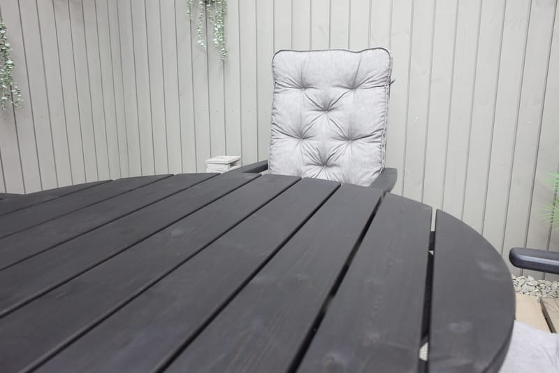 Ruokapöytä Scottsdale Pyöreä 112 cm - Kahvimusta - Puutarhakalusteet - Terassipöydät - Ruokapöytä terassille