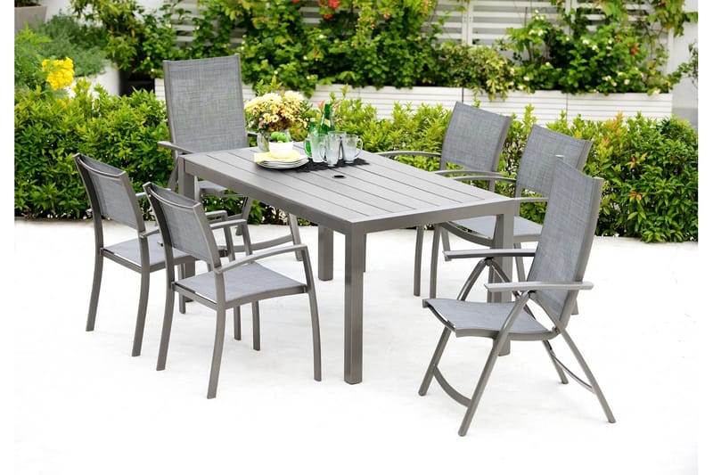 Ruokapöytä Solana 160 cm - Harmaa - Puutarhakalusteet - Terassipöydät - Ruokapöytä terassille