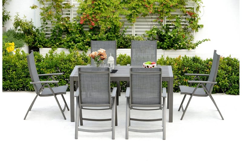 Ruokapöytä Solana 160 cm - Harmaa - Puutarhakalusteet - Terassipöydät - Ruokapöytä terassille