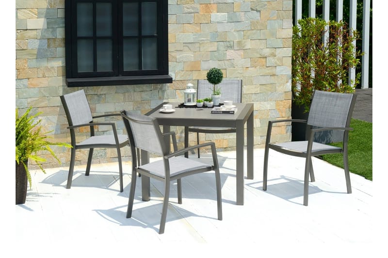 Ruokapöytä Solana 88 cm - Harmaa - Puutarhakalusteet - Terassipöydät - Ruokapöytä terassille