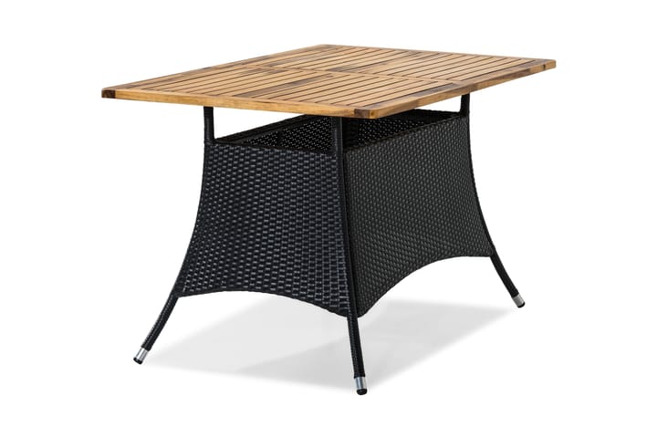 Ruokapöytä Thor 140x90 cm - Musta/Akaasia - Ruokapöytä terassille