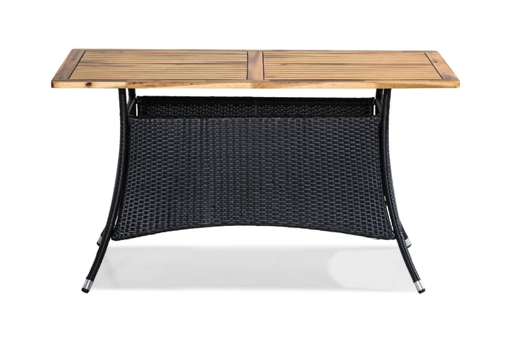 Ruokapöytä Thor 140x90 cm - Musta/Akaasia - Ruokapöytä terassille