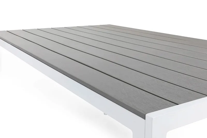 Ruokapöytä Tunis 150x90 cm - Valkoinen/Harmaa - Puutarhakalusteet - Terassipöydät - Ruokapöytä terassille