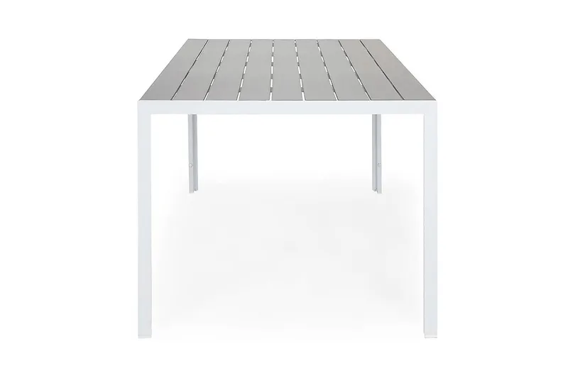 Ruokapöytä Tunis 150x90 cm - Valkoinen/Harmaa - Puutarhakalusteet - Terassipöydät - Ruokapöytä terassille
