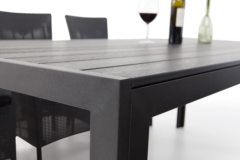 Ruokapöytä Tunis 205x90 cm - Musta/Musta - Puutarhakalusteet - Terassipöydät - Ruokapöytä terassille