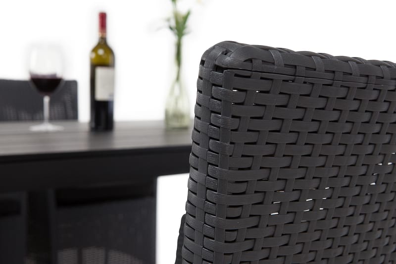 Ruokapöytä Tunis 205x90 cm - Musta/Musta - Puutarhakalusteet - Terassipöydät - Ruokapöytä terassille