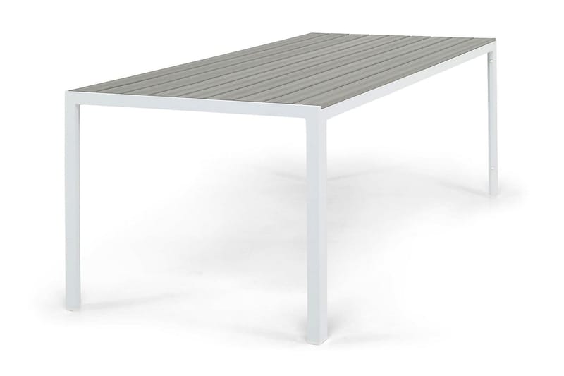 Ruokapöytä Tunis 205x90 cm - Valkoinen/Harmaa - Puutarhakalusteet - Terassipöydät - Ruokapöytä terassille