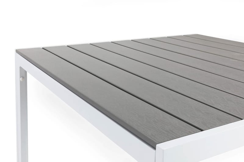 Ruokapöytä Tunis 90x90 cm - Valkoinen/Harmaa - Puutarhakalusteet - Terassipöydät - Ruokapöytä terassille