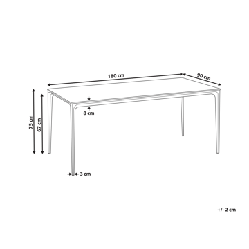 Ruokapöytä ulos Sovareto 90x180 cm marmorieffekti - Valkoinen - Puutarhakalusteet - Terassipöydät - Ruokapöytä terassille