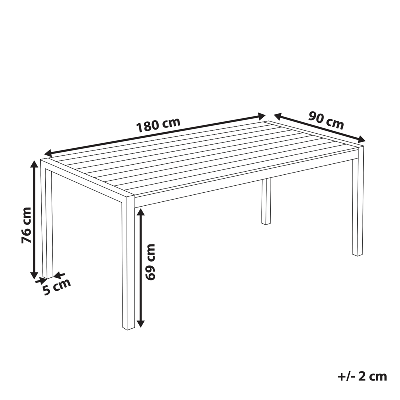 Ruokapöytä Vernio 180 cm - Harmaa - Puutarhakalusteet - Terassipöydät - Ruokapöytä terassille