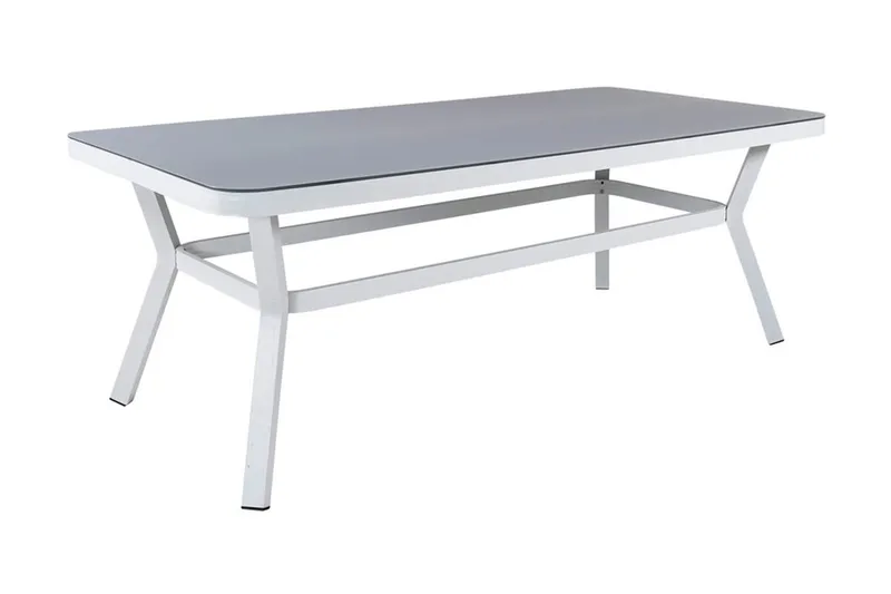 Ruokapöytä Virya 200 cm, Valkoinen/Harmaa