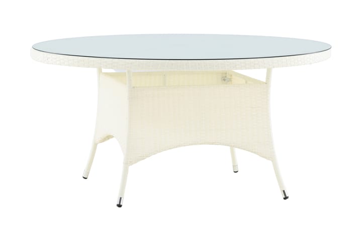 Ruokapöytä Volta Pyöreä 150 cm Valkoinen - Venture Home - Ruokapöytä terassille