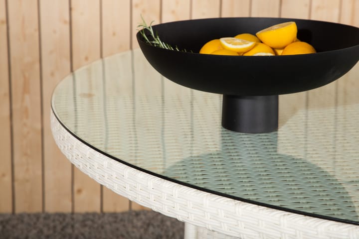 Ruokapöytä Volta Pyöreä 150 cm Valkoinen - Venture Home - Ruokapöytä terassille