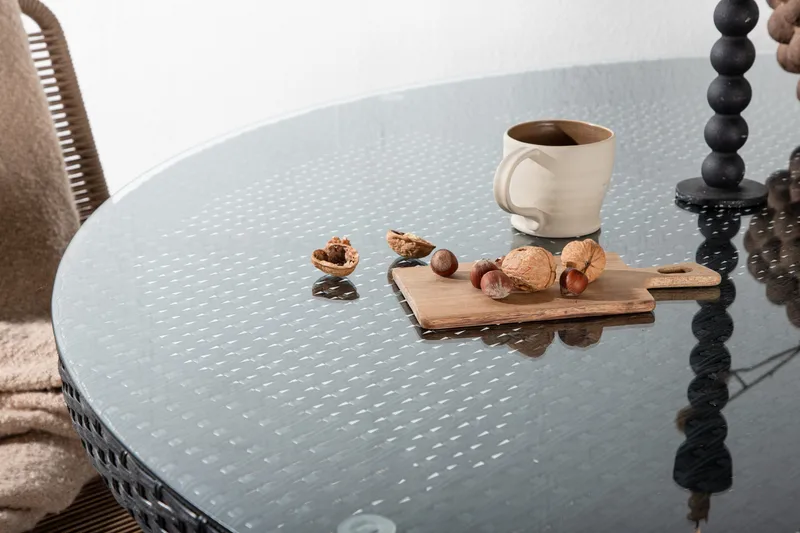 Ruokapöytä Volta Pyöreä 150 cm Musta - Venture Home - Puutarhakalusteet - Terassipöydät - Ruokapöytä terassille