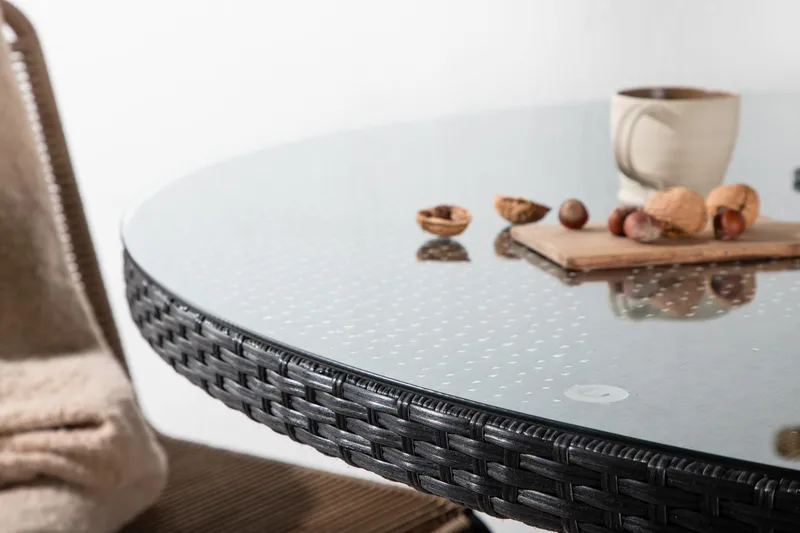 Ruokapöytä Volta Pyöreä 150 cm Musta - Venture Home - Puutarhakalusteet - Terassipöydät - Ruokapöytä terassille