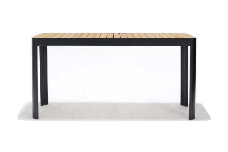 Ruokapöytä Portals 143 cm - Musta/Puu - Puutarhakalusteet - Terassipöydät - Ruokapöytä terassille