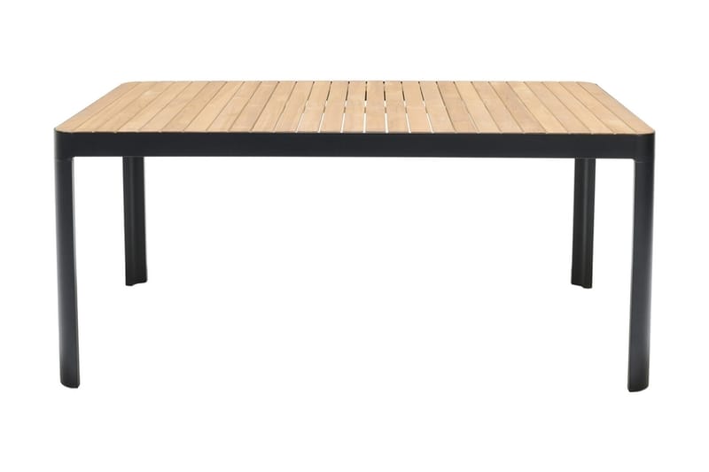 Ruokapöytä Portals 161 cm - Musta/Puu - Puutarhakalusteet - Terassipöydät - Ruokapöytä terassille
