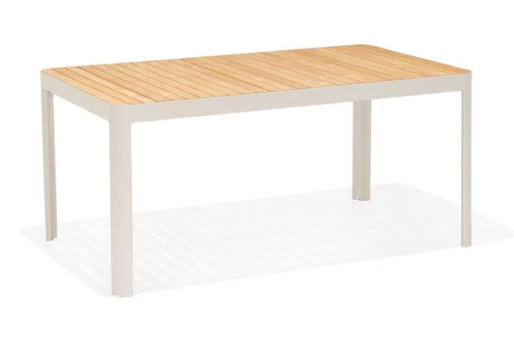 Ruokapöytä Portals 161 cm - Valkoinen/Puu - Ruokapöytä terassille