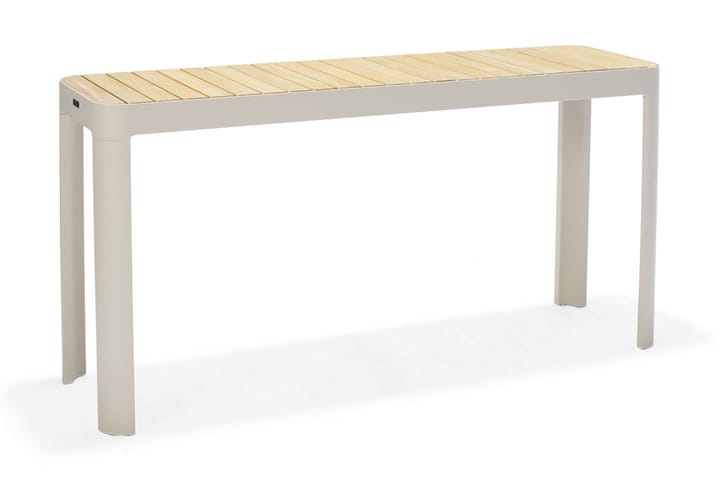 Ruokapöytä Portals 143 cm - Valkoinen/Puu - Ruokapöytä terassille