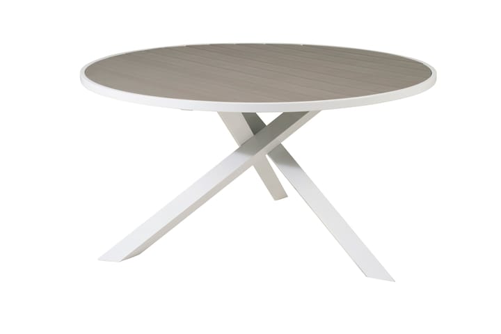 Ruokapöytä Parma Pyöreä 140 cm Valkoinen/Harmaa - Venture Home - Ruokapöytä terassille